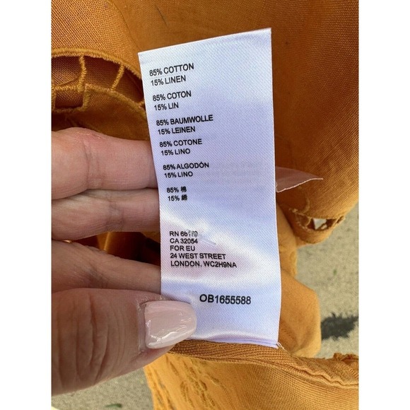 Free People Susanna Cutwork Embroidered Lace Longline Duster Jacket Pumpkin XS - Picture 10 of 15